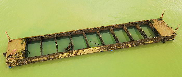 Aerial View of the Mulberry Harbour at Littlestone